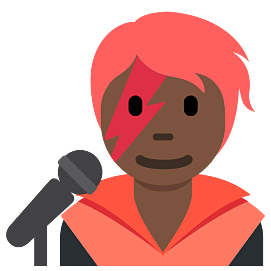 🧑🏿‍🎤 Emoji Sänger(in): dunkle Hautfarbe Twitter Twemoji 15.0.