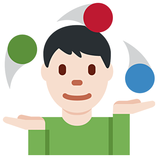 Emoji 🤹🏻‍♂️ Giocoliere Uomo: Carnagione Chiara su Twitter Twemoji 15.0.