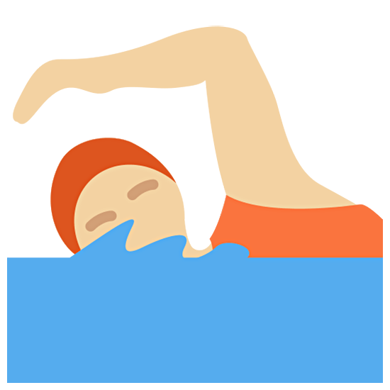 🏊🏼 Emoji Persona Nadando: Tono De Piel Claro Medio en Twitter Twemoji 15.0.