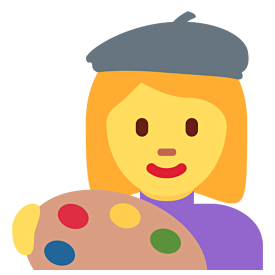 Emoji 👩‍🎨 Artista Donna su Twitter Twemoji 15.0.