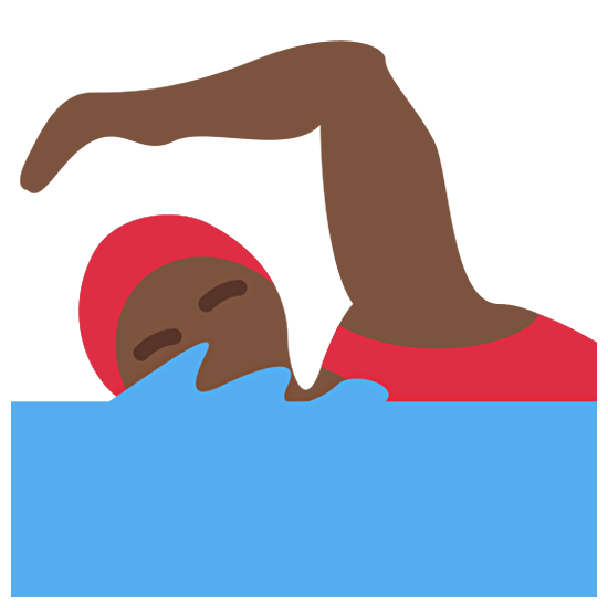 🏊🏿‍♀️ Emoji Mujer Nadando: Tono De Piel Oscuro en Twitter Twemoji 15.0.
