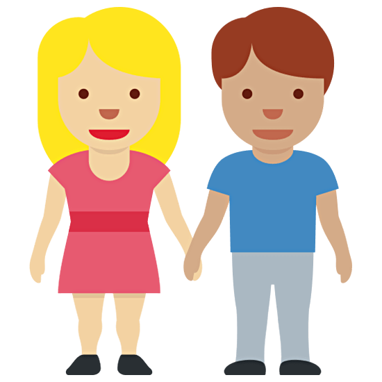 Emoji 👩🏼‍🤝‍👨🏽 Uomo E Donna Che Si Tengono Per Mano: Carnagione Abbastanza Chiara E Carnagione Olivastra su Twitter Twemoji 15.0.