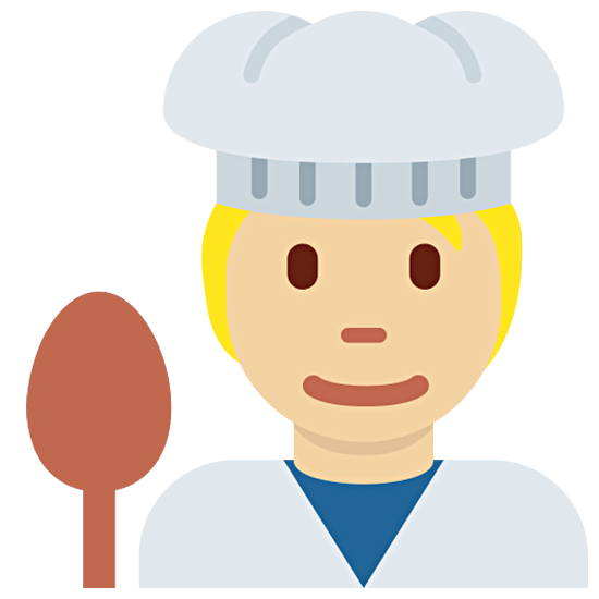 🧑🏼‍🍳 Emoji Cocinero: Tono De Piel Claro Medio en Twitter Twemoji 15.0.