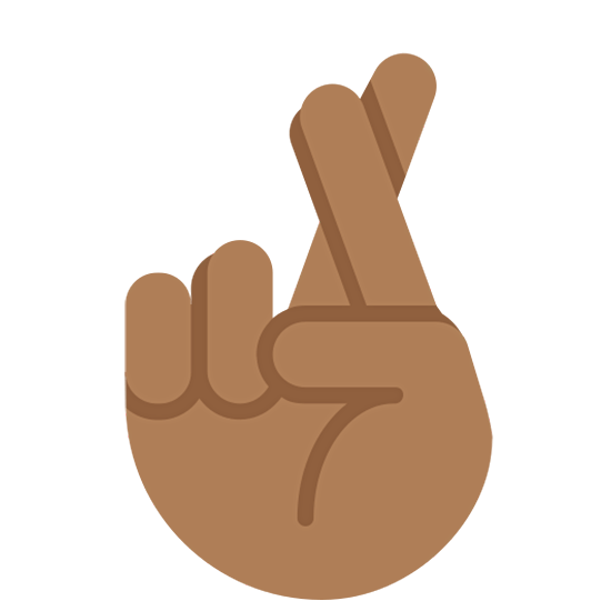 🤞🏾 Emoji Hand mit gekreuzten Fingern: mitteldunkle Hautfarbe Twitter Twemoji 15.0.