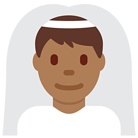 👰🏾‍♂️ Emoji Hombre Con Velo: Tono De Piel Oscuro Medio en Twitter Twemoji 15.0.