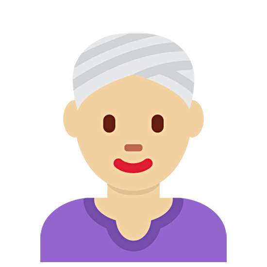 👳🏼‍♀️ Emoji Mujer Con Turbante: Tono De Piel Claro Medio en Twitter Twemoji 15.0.