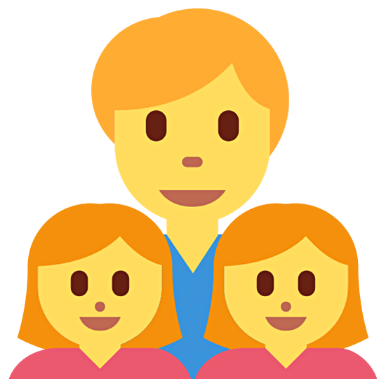 👨‍👧‍👧 Emoji Familia: Hombre, Niña, Niña en Twitter Twemoji 15.0.