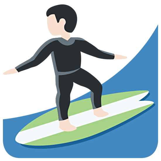 🏄🏻‍♂️ Emoji Surfer: helle Hautfarbe Twitter Twemoji 15.0.