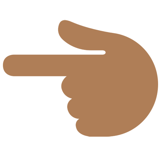 👈🏾 Emoji nach links weisender Zeigefinger: mitteldunkle Hautfarbe Twitter Twemoji 15.0.