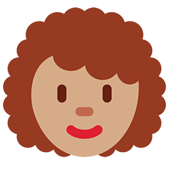 Émoji 👩🏽‍🦱 Femme : Peau Légèrement Mate Et Cheveux Bouclés sur Twitter Twemoji 15.0.