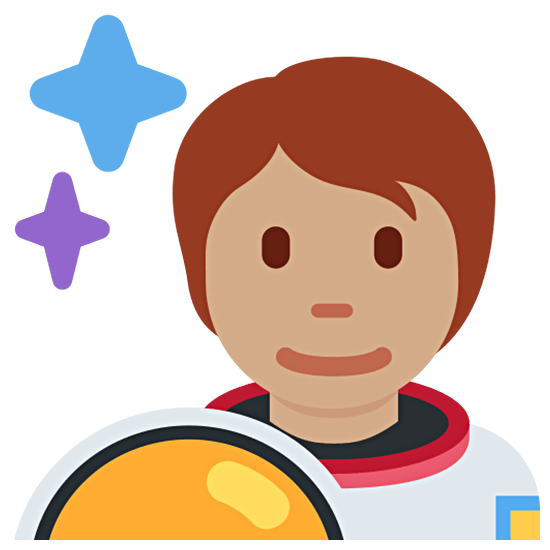 🧑🏽‍🚀 Emoji Astronauta: Tono De Piel Medio en Twitter Twemoji 15.0.