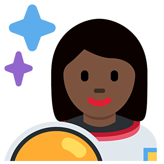 👩🏿‍🚀 Emoji Astronauta Mulher: Pele Escura na Twitter Twemoji 15.0.
