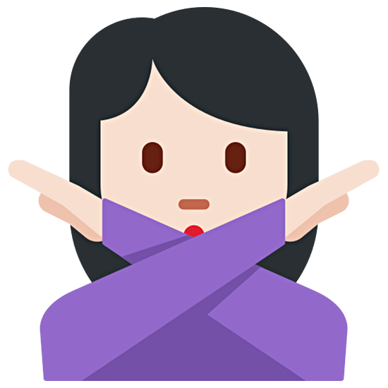 🙅🏻‍♀️ Emoji Frau mit überkreuzten Armen: helle Hautfarbe Twitter Twemoji 15.0.