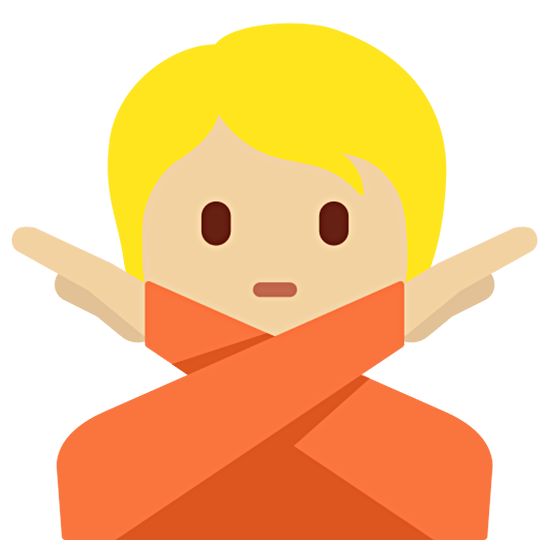 🙅🏼 Emoji Persona Haciendo El Gesto De «no»: Tono De Piel Claro Medio en Twitter Twemoji 15.0.