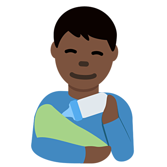 👨🏿‍🍼 Emoji Homem Alimentando Bebê: Pele Escura na Twitter Twemoji 15.0.