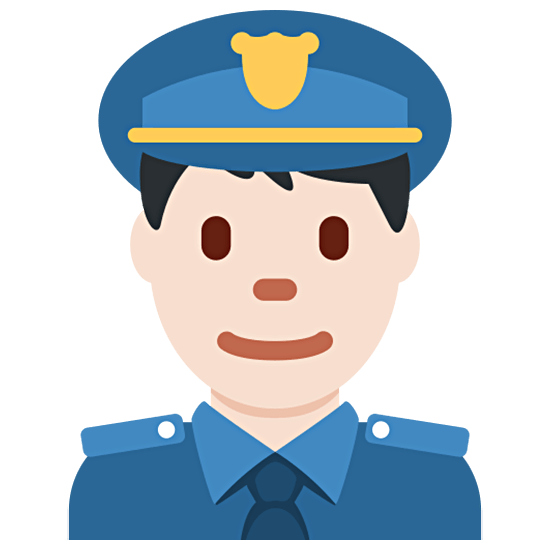 Émoji 👮🏻‍♂️ Policier : Peau Claire sur Twitter Twemoji 15.0.