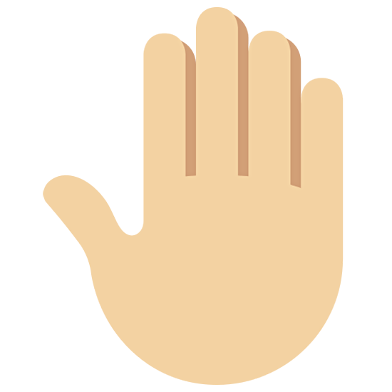🤚🏼 Emoji erhobene Hand von hinten: mittelhelle Hautfarbe Twitter Twemoji 15.0.