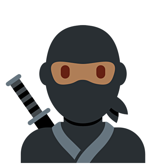 🥷🏾 Emoji Ninja: Tono De Piel Oscuro Medio en Twitter Twemoji 15.0.