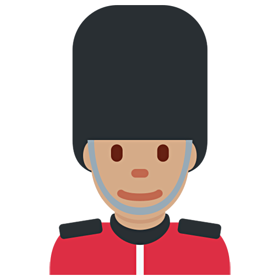 💂🏽‍♂️ Emoji Guardia Hombre: Tono De Piel Medio en Twitter Twemoji 15.0.