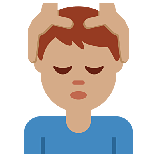 💆🏽‍♂️ Emoji Homem Recebendo Massagem Facial: Pele Morena na Twitter Twemoji 15.0.