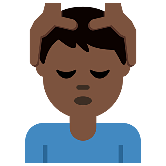💆🏿‍♂️ Emoji Homem Recebendo Massagem Facial: Pele Escura na Twitter Twemoji 15.0.