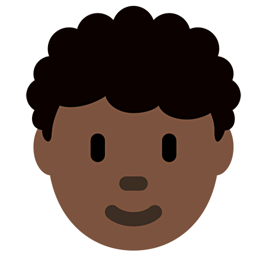 🧑🏿‍🦱 Emoji Persona: Tono De Piel Oscuro, Pelo Rizado en Twitter Twemoji 15.0.