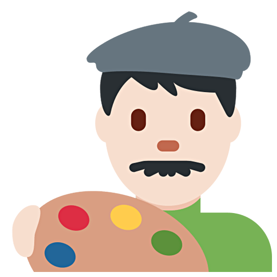 Emoji 👨🏻‍🎨 Artista Uomo: Carnagione Chiara su Twitter Twemoji 15.0.