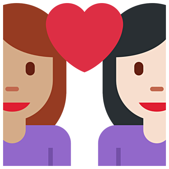 👩🏽‍❤️‍👩🏻 Emoji Pareja Enamorada - Mujer: Tono De Piel Medio, Mujer: Tono De Piel Claro en Twitter Twemoji 15.0.