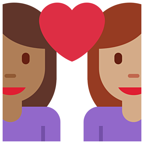 👩🏾‍❤️‍👩🏽 Emoji Liebespaar - Frau: mitteldunkle Hautfarbe, Frau: mittlere Hautfarbe Twitter Twemoji 15.0.