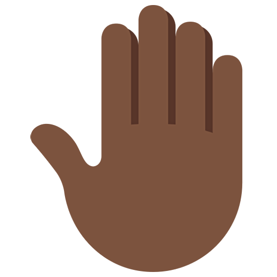🤚🏿 Emoji erhobene Hand von hinten: dunkle Hautfarbe Twitter Twemoji 15.0.