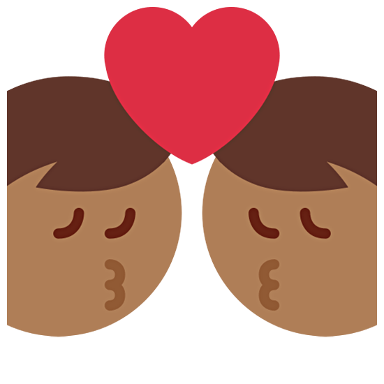 👨🏾‍❤️‍💋‍👨🏾 Emoji sich küssendes Paar - Mann: mitteldunkle Hautfarbe, Mann: mitteldunkle Hautfarbe Twitter Twemoji 15.0.