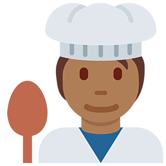 Émoji 🧑🏾‍🍳 Cuisinier (tous Genres) : Peau Mate sur Twitter Twemoji 15.0.