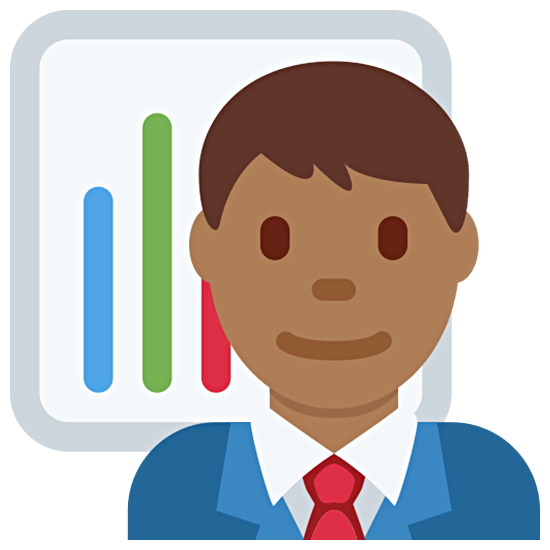 👨🏾‍💼 Emoji Büroangestellter: mitteldunkle Hautfarbe Twitter Twemoji 15.0.