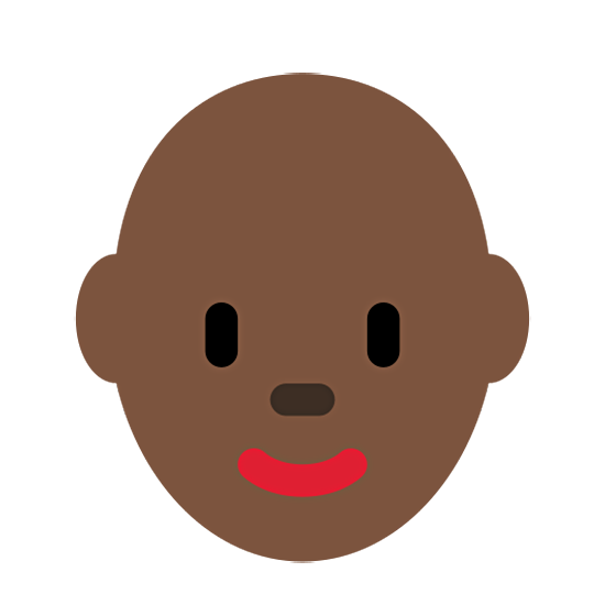 👩🏿‍🦲 Emoji Frau: dunkle Hautfarbe, Glatze Twitter Twemoji 15.0.