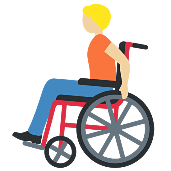 🧑🏼‍🦽 Emoji Person in manuellem Rollstuhl: mittelhelle Hautfarbe Twitter Twemoji 15.0.