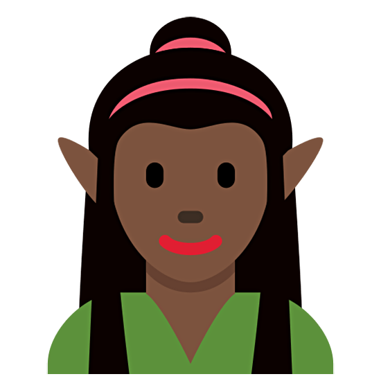 🧝🏿‍♀️ Emoji Elfe: dunkle Hautfarbe Twitter Twemoji 15.0.
