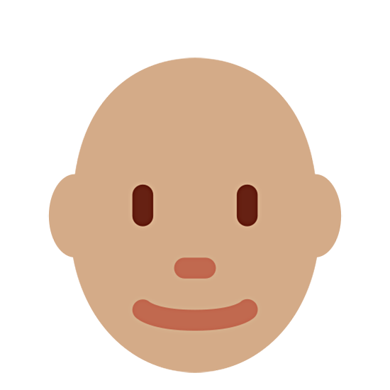 👨🏽‍🦲 Emoji Hombre: Tono De Piel Medio Y Sin Pelo en Twitter Twemoji 15.0.