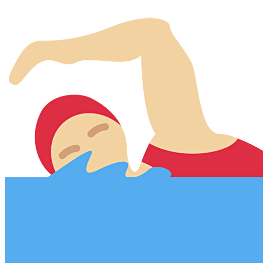 🏊🏼‍♀️ Emoji Schwimmerin: mittelhelle Hautfarbe Twitter Twemoji 15.0.
