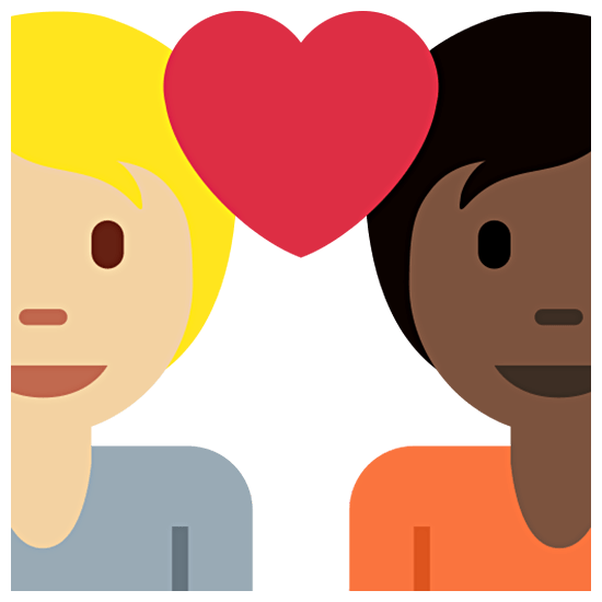 🧑🏼‍❤️‍🧑🏿 Emoji Liebespaar: Person, Person, mittelhelle Hautfarbe, dunkle Hautfarbe Twitter Twemoji 15.0.