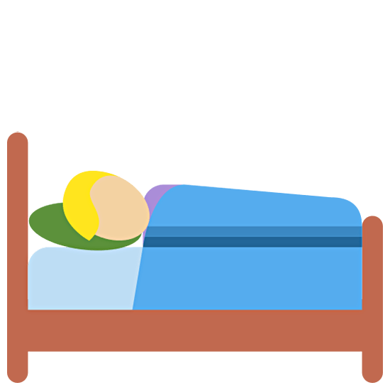 🛌🏼 Emoji im Bett liegende Person: mittelhelle Hautfarbe Twitter Twemoji 15.0.