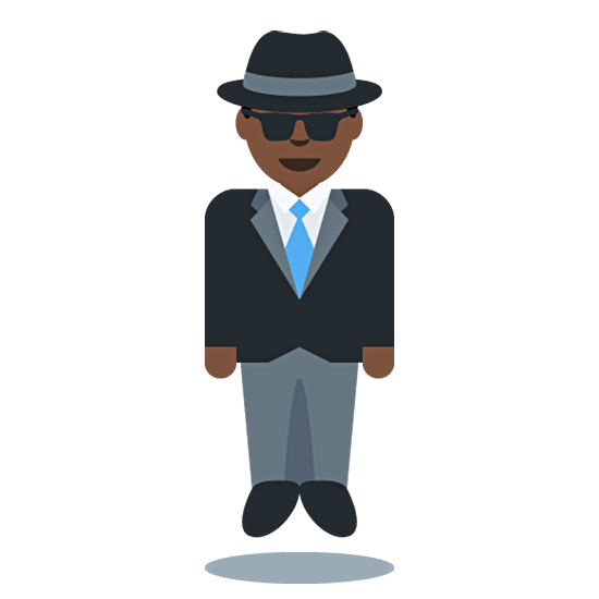 🕴🏿‍♂️ Emoji Schwebende Mann im Anzug: dunkle Hautfarbe Twitter Twemoji 15.0.