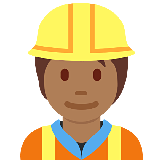 👷🏾 Emoji Trabalhador De Construção Civil: Pele Morena Escura na Twitter Twemoji 15.0.