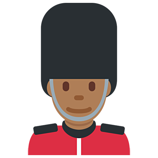 💂🏾‍♂️ Emoji Guardia Hombre: Tono De Piel Oscuro Medio en Twitter Twemoji 15.0.