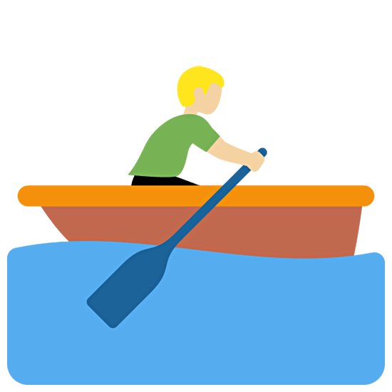 Emoji 🚣🏼‍♂️ Uomo In Barca A Remi: Carnagione Abbastanza Chiara su Twitter Twemoji 15.0.