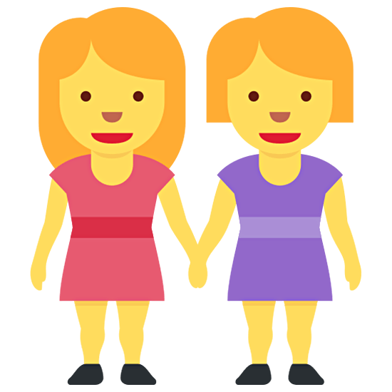👭 Emoji Duas Mulheres De Mãos Dadas na Twitter Twemoji 15.0.