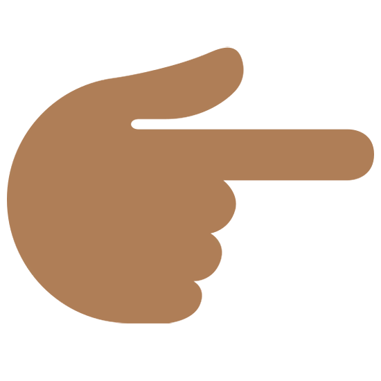 👉🏾 Emoji Dorso Da Mão Com Dedo Indicador Apontando Para A Direita: Pele Morena Escura na Twitter Twemoji 15.0.