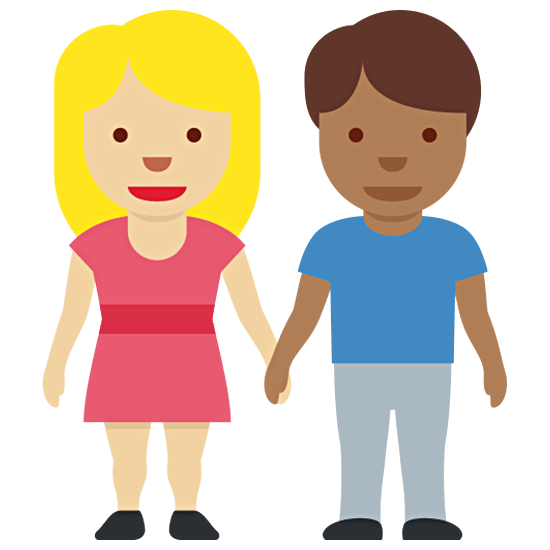 👩🏼‍🤝‍👨🏾 Emoji Mann und Frau halten Hände: mittelhelle Hautfarbe, mitteldunkle Hautfarbe Twitter Twemoji 15.0.