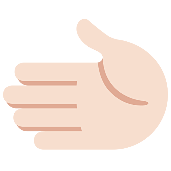 🫲🏻 Emoji Mão Esquerda: Pele Clara na Twitter Twemoji 15.0.