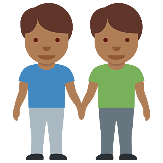 Emoji 👬🏾 Due Uomini Che Si Tengono Per Mano: Carnagione Abbastanza Scura su Twitter Twemoji 15.0.