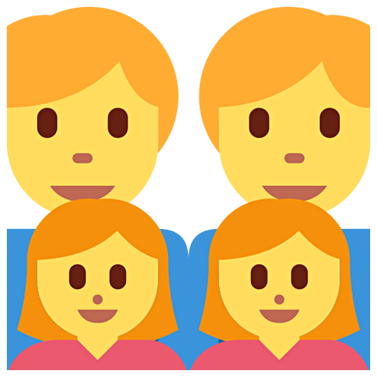 👨‍👨‍👧‍👧 Emoji Familie: Mann, Mann, Mädchen und Mädchen Twitter Twemoji 15.0.